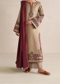 SMT W987-Embroidered 3pc Marina Dress With Printed Shawl.