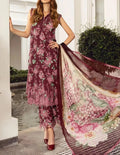 SMT S631-Embroidered 3pc Lawn dress with Printed silk dupatta.