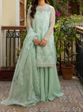 SMT W302-Embroidered 3pc organza dress with Embroidered organza duppata.