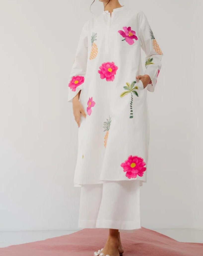 SMT S724-Embroidered 2pc lawn dress