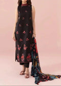 SMT W660-Embroidered 3pc khaddar Dress With Printed Karandi shawl.