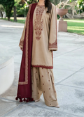 SMT W709-Embroidered 3pc Marina Dress With Printed Shawl
