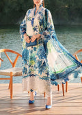 SMT S1100-Printed & Embroidered 3pc Lawn dress with Printed Chiffon Dupatta.