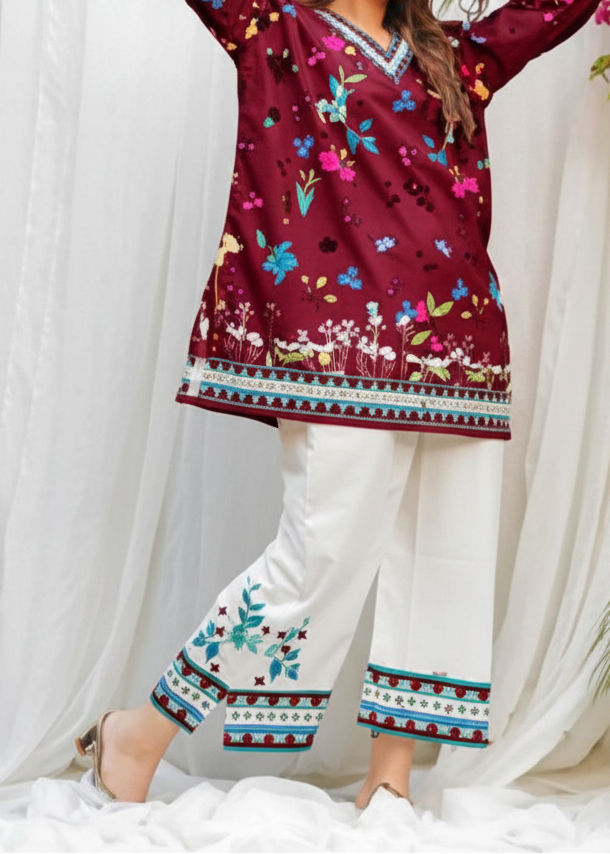 SMT W948- Digital Printed 2pc Karandi Dress.