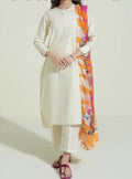 SMT S499-Dyed 3pc lawn dress with printed silk dupatta.