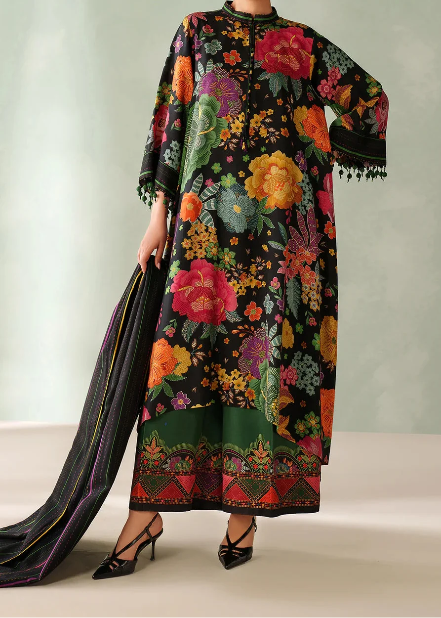 SMT W901 - Digital Printed 3pc Karandi Dress With Digital Printed Karandi Shawl.