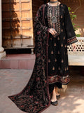 SMT W189-Embroidered 3pc marina dress with Embroidered marina shawl.