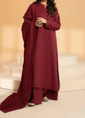 SMT W431- Embroidered 3pc marina dress with Embroidered marina  shawl.