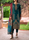 SMT W605-Embroidered 3pc khaddar Dress With Printed shawl.
