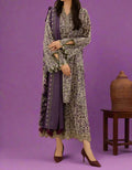 SMT W468-Printed 3pc karandi Dress With Printed karandi Shawl.