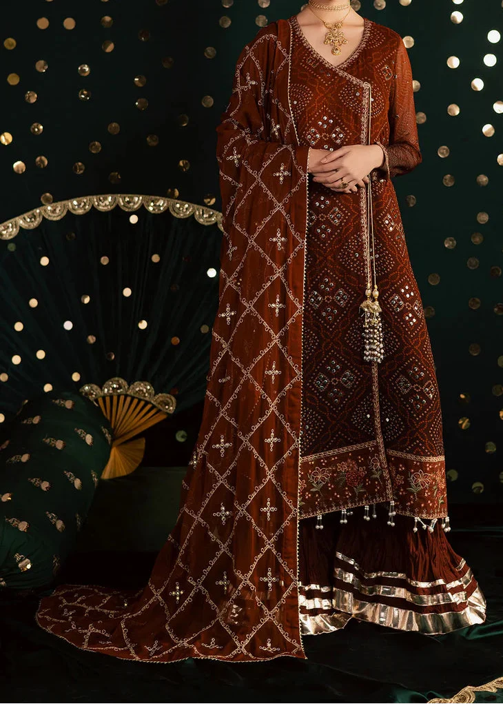 SMT S1350 - Printed & Embroidered 3pc Lawn Dress With Embroidered  Sequence Chiffon Dupatta.
