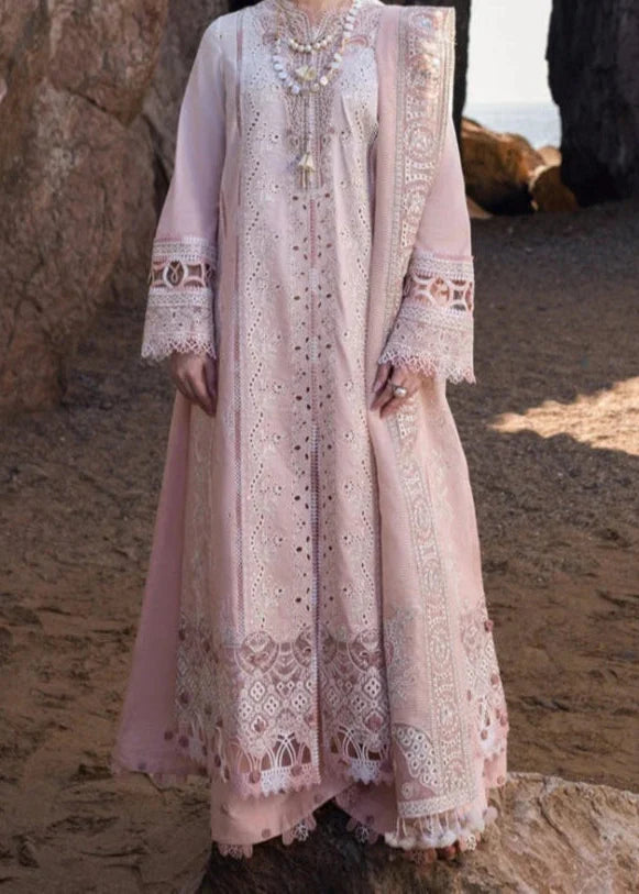 SMT S1212-Embroidered 3pc CHICKANKARI Lawn Dress With Embroidered Munar Dupatta.