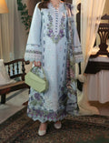 SMT S1240-Embroidered 3pc CHIKANKARI Lawn Dress With Printed Chiffon Dupatta.