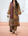 SMT W462-Printed 3pc karandi Dress With Printed karandi Shawl.