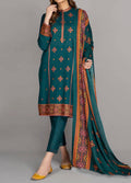 SMT S220 - Embroidered 3pc linen dress with embroidered Linen dupatta.