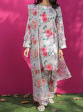 SMT S542- Printed 3pc lawn dress with Printed organza dupatta.