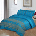 FL0013- 6PC Embroidered Luxury Sateen Duvet Cover Set.
