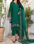 SMT S527-Embroidered 3pc lawn dress with Embroidered Organza Dupatta.
