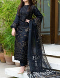 SMT W109 -Embroidered 3pc marina dress with embroidered chiffon dupatta