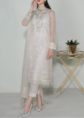 SMT W596-Embroidered 3pc Organza Dress with Embroidered Organza Duppata.
