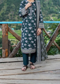 SMT W877 - Digital Printed 3pc Karandi Dress With Digital Printed Karandi Shawl.