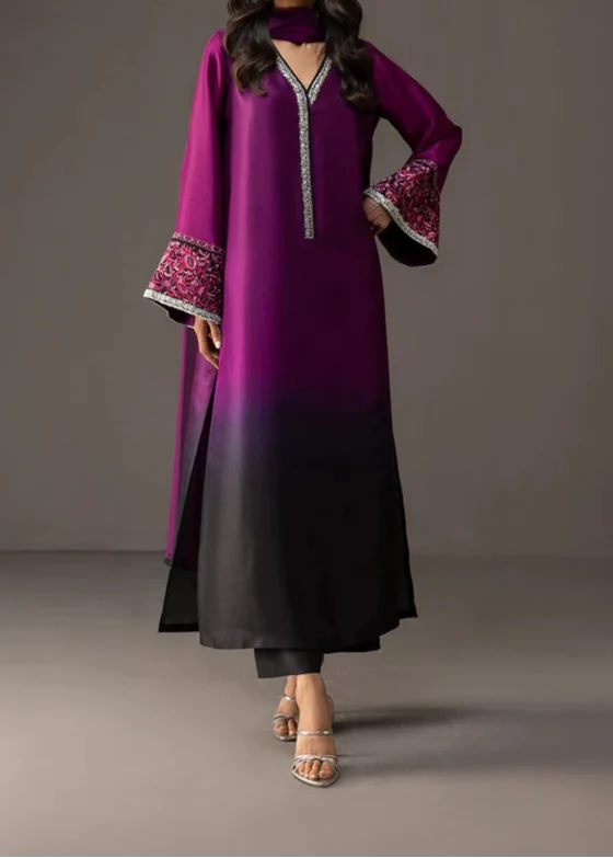 SMT W731 - Digital Printed 3pc Silk dress With Digital Printed Silk dupatta.