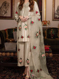 SMT S351-  Embroidered 3pc silk dress with embroidered organza dupatta.