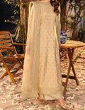 SMT W321-Embroidered 3pc Kataan Silk dress With Embroidered Organza dupatta.