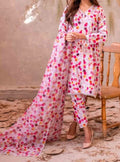 SMT W289- Printed 3pc soft crepe dress With Printed organza dupatta.