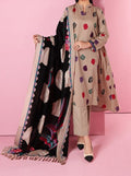 SMT W428- Embroidered 3pc marina dress with Printed shawl.