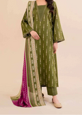 SMT W815 - Digital Printed 3pc Karandi Dress With Digital Printed Karandi Shawl.