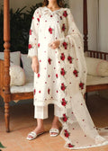 SMT S801-Embroidered 3pc lawn dress with Embroidered Organza dupatta.