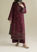 SMT W976-Embroidered 3pc Marina Dress With Printed Shawl.
