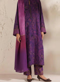 SMT W884 - Digital Printed 3pc Karandi Dress With Digital Printed Karandi Shawl.