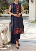 SMT W642-Embroidered 3pc Linen Dress with Embroidered Chiffon Dupatta.