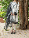 SMT S526-Embroidered 3pc lawn dress with Embroidered Organza Dupatta.