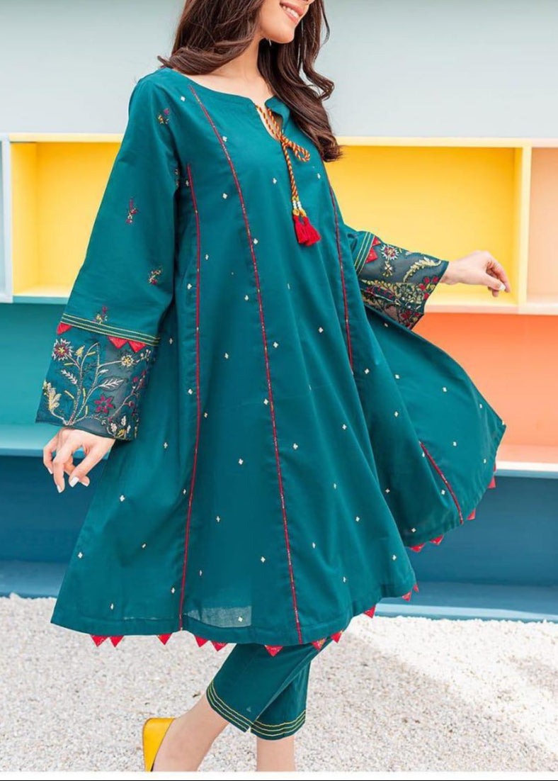 SMT S857-Embroidered 2PC Lawn Dress.