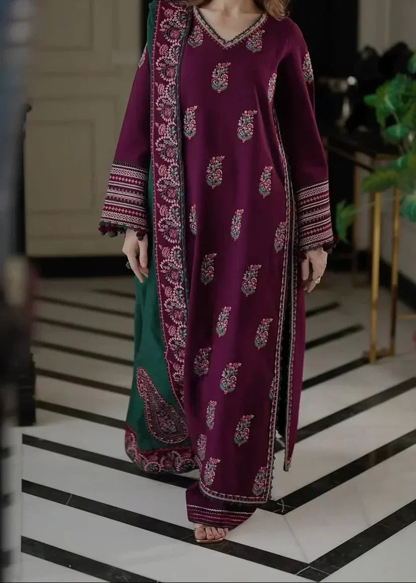 SMT Z-(S1320)- Stitched Embroidered 3pc Lawn Dress With Embroidered Lawn Dupatta.