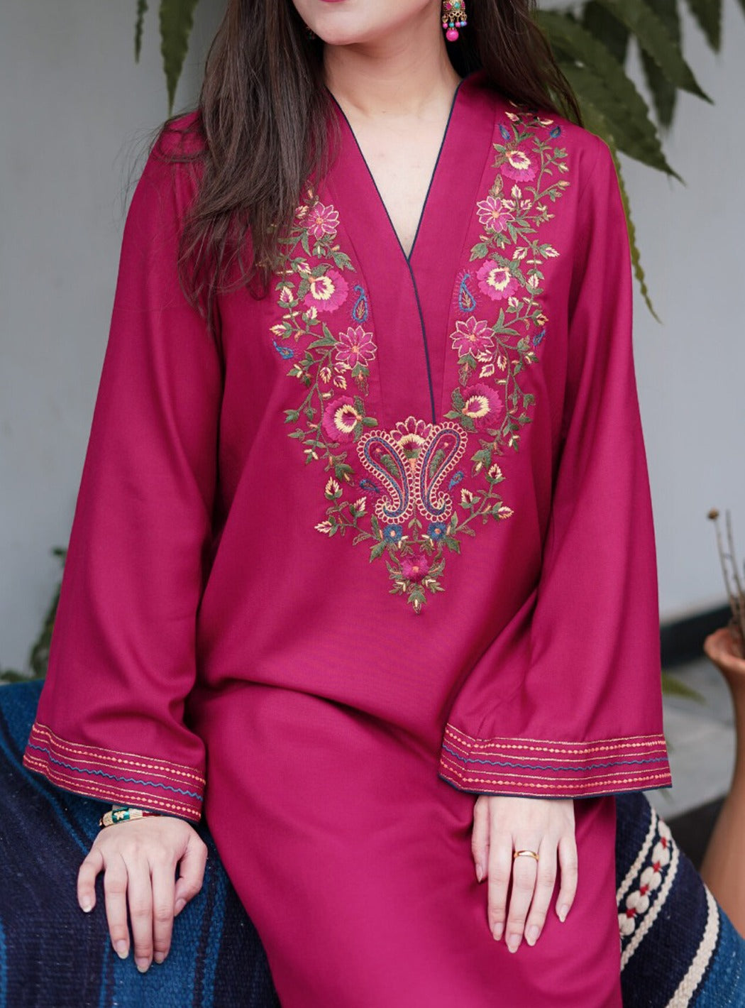 SMT W173-Embroidered 2pc marina dress