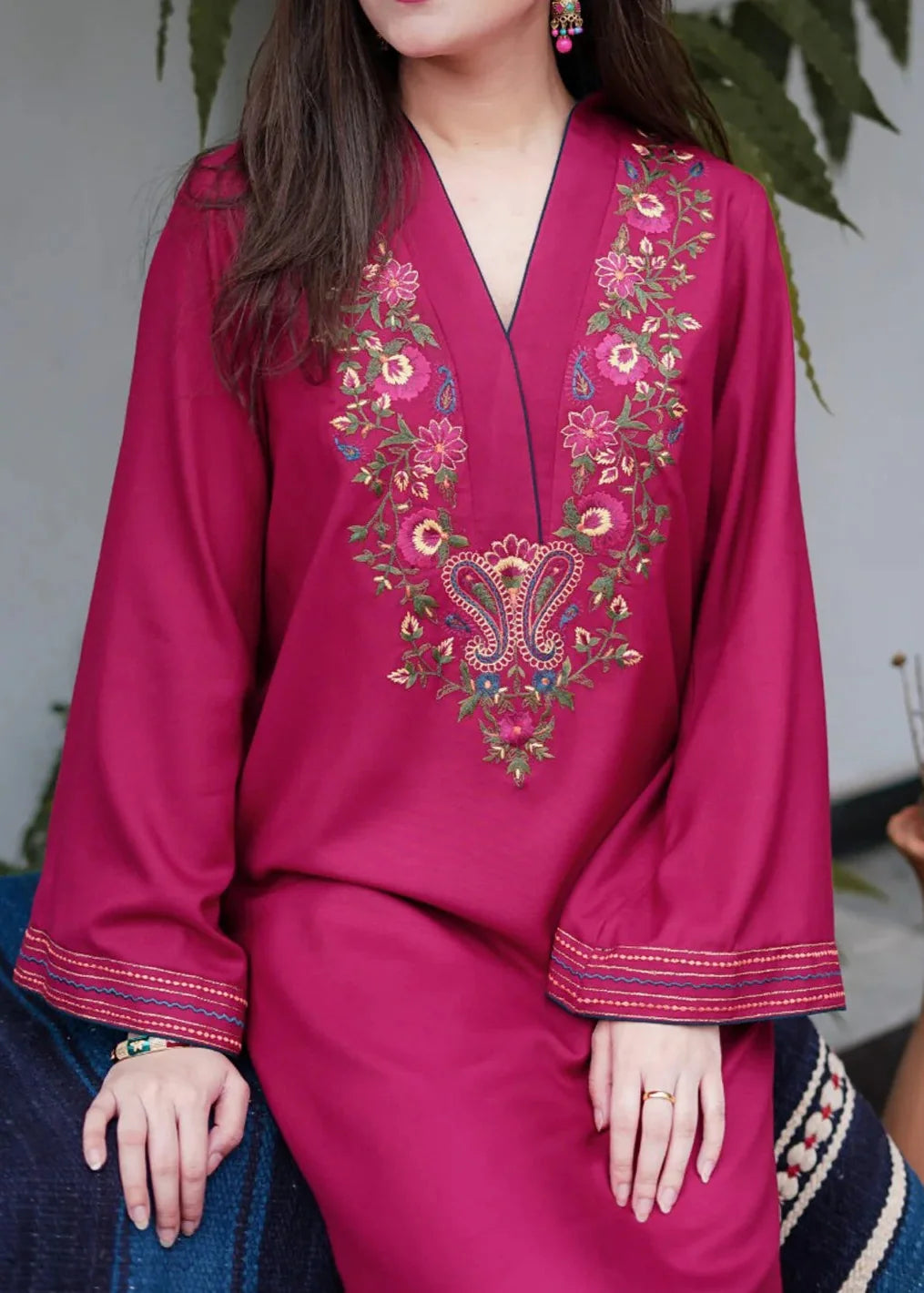 SMT Z-(S592)- Stitched Embroidered 2PC Lawn Dress.