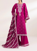 SMT S985-Embroidered 3PC Lawn Dress With Printed Munar Dupatta.