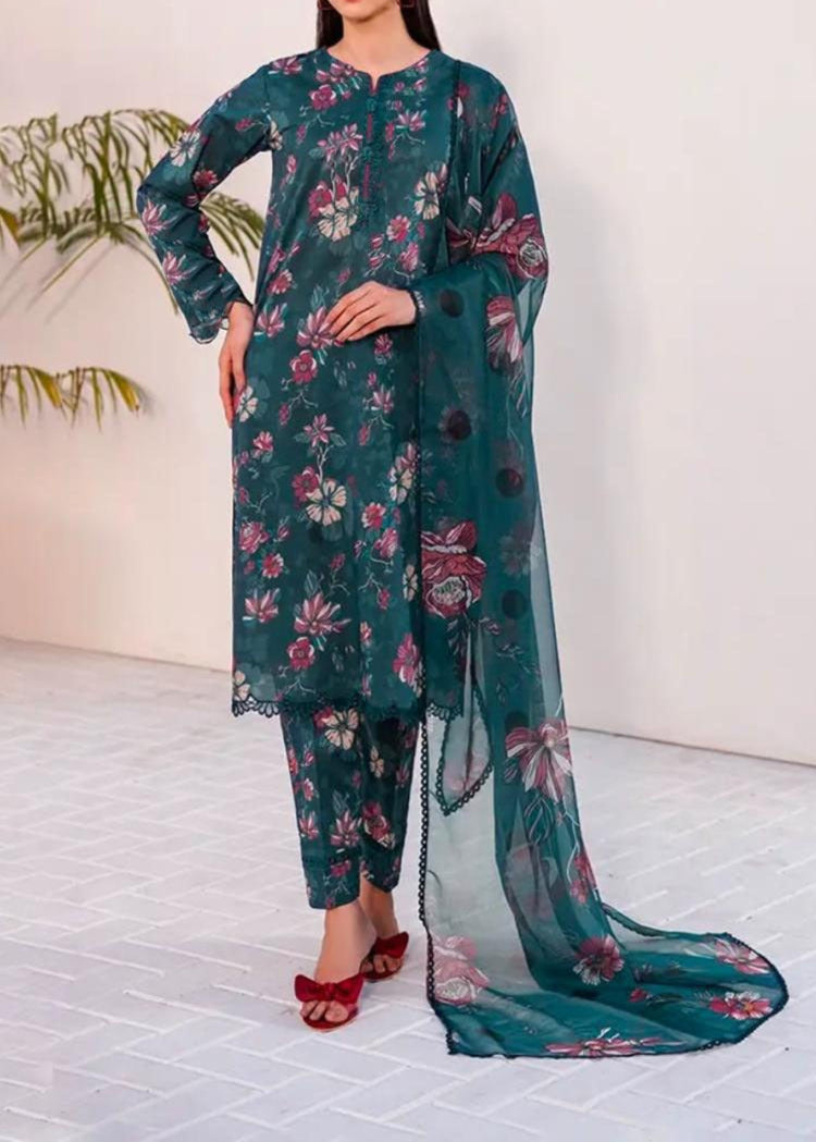 SMT S982-Digital Printed 3pc Lawn Dress with Digital Printed Lawn Dupatta.