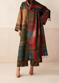 SMT W849 - Digital Printed 3pc Karandi Dress With Digital Printed Karandi Shawl.