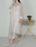SMT S806-Embroidered 3pc organza dress with Embroidered organza duppata.