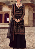 SMT W653-Embroidered 3pc Linen Dress with Embroidered Chiffon Dupatta.