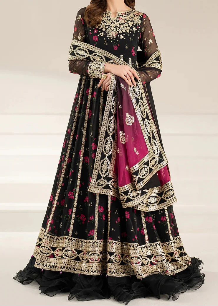 SMT S1337 - Printed & Embroidered 3pc Lawn Dress With Embroidered Chiffon Dupatta.