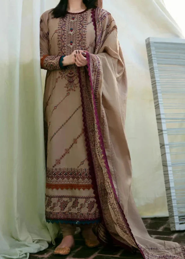 SMT W756 - Embroidered 3pc Marina Dress With Embroidered Marina Shawl.