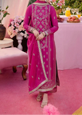 SMT W853-Embroidered Sequence 3pc Marina Dress With Embroidered Sequence Chiffon Dupatta.