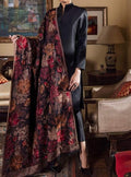 SMT W186-Plain 3pc marina dress with Embroidered marina shawl.