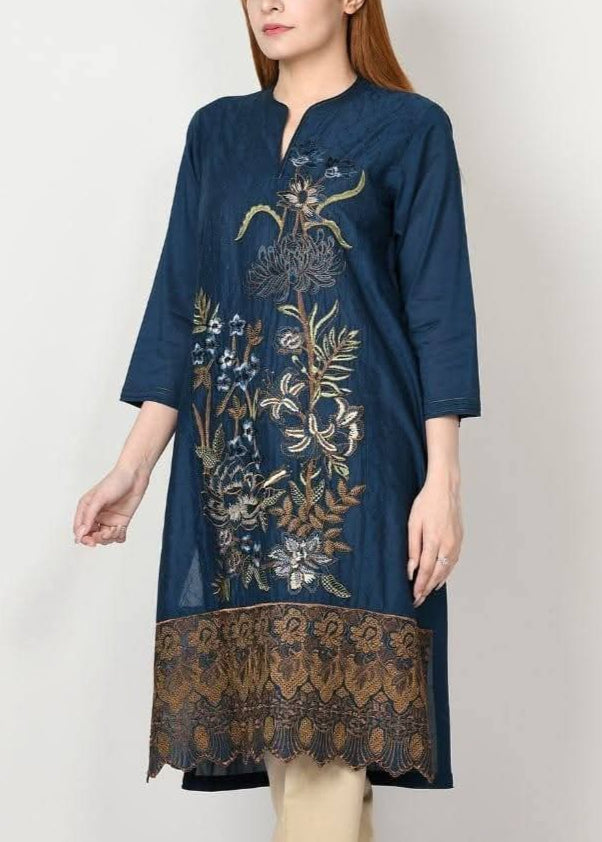 SMT W646-Embroidered 2pc Linen Dress.